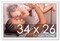 34x26 White Wood Picture Frame - UV Acrylic, Foam Board Backing, Hanging Hardware